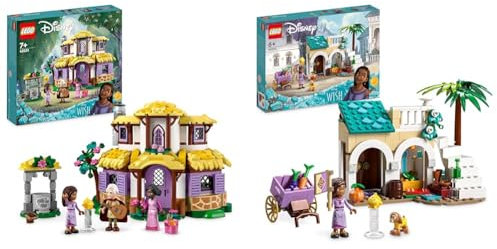 LEGO Disney Wish Ashas Häuschen Set, öffnendes Spielzeug-Puppenhaus & Disney Wish Asha in der Stadt Rosas, Wish-Film-Set