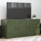 Juroupi Meuble TV Vert Olive 99x39x44 cm Acier, Meuble TV, Table Basse Salon, Table Basse LED