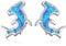 Hammerhai Ohrringe 925 Sterling Silber Niedliche Meerestier Hammerhai Ohrstecker Erstellter Blauem Opal Hai Schmuck Geschenke für Damen Hai Liebhaber