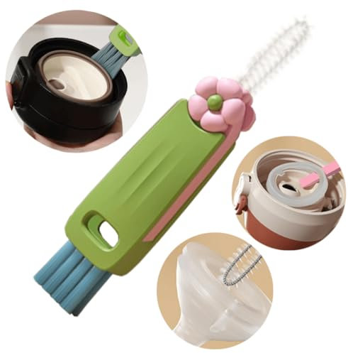 New 3 In 1 Multifunctional Cleaning Brush, Cup Lid Cleaning Brush, Tiny Bottle Cup Lid Detail Brush, Bottle Cap Crevice Cleaner, Portable Bottle Cleaning Brush For Baby Bottle Gap Tight Spaces Cup (C)