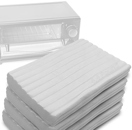 ReArt Oven Bake Polymer Clay White, Non Toxic 4.4Lbs Great for Modeling, Sculpting, Holiday, DIY Jewelry Making Projects. Great for All Skill Levels (White)