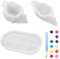 WILLONG 4 Stück Silikonformen Gießformen Set, Silikonform Set mit 12 Farbpigmenten, DIY Muschel Resin Formen,Seehornschnecke Gießformen für DIY Knickmuschel Formen Knickmuschelnherstellung