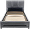 Home Deluxe - LED Bett Asteroid - Dunkelgrau, 90 x 200 cm - Inkl. Lattenrost I Polsterbett Design Bett inkl. Beleuchtung