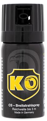 KO Security CS-Spray 40 ml – Breitstrahl Personenabwehrspray mit BKA-Zulassung - modernes Design - kompakt und diskret