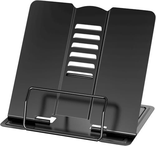 Support Livre Réglable en Métal – Porte Livre et Support Livre Ouvert Pliable pour Recettes, Études, Lecture au Lit – Pupitre de Lecture Polyvalent et Robuste