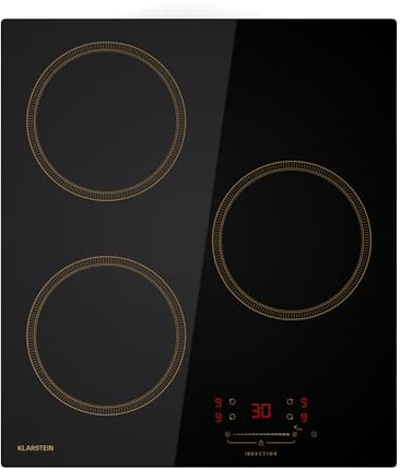Klarstein Victoria Induktionskochfeld – 3-Zonen-Einbau-Induktionskochfeld, 6.600 W Mit Boostern, Touch-Schieberegler, Timer Und Kindersicherung, Schwarzes Keramikglas, Kompaktes 45-cm-Design