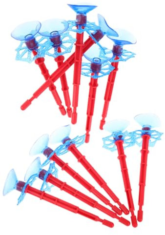 Abaodam Lot de 12 Flèches Rotatives À Ventouse en Plastique Rouge pour Jeu