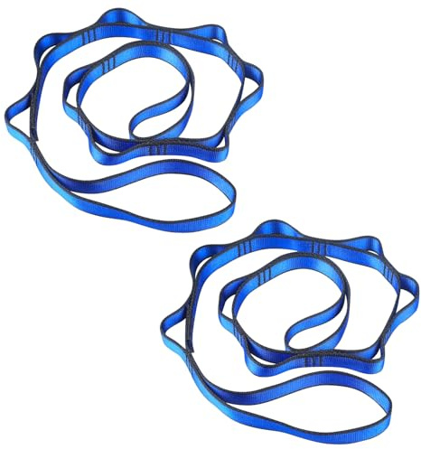 Daisy Chains,Yoga Hängematte Verlängerungsgurte,Kletterschlinge,Verstellbares 8-Loops Nylon Kletterschlaufe Übungsband Gurte für Klettern