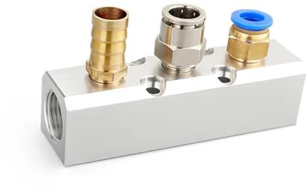 Divisor de Aluminio con Rosca PT de 1/2, Puerto de 2, 3, 4, 5, 6, 7, 8, 9 y 10 vías, Conector de colector de Aire neumático de 1/4, 1 Unidad(2 Way 4 Port)