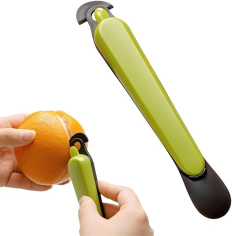 Quesuc 1 Stück 6-In-1 Orangenschäler Fruchtschäler Aus Plastik Für Pampelmuse, Zitrone, Limette Und Zum Paketeöffnen Grün 18.5 Cm Lan