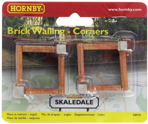 Hornby R8978 Skaledale 00 Gauge Brick Walling - Corners | Model Railway Accessories, Miniature Diorama Scenery for Hornby Train Sets, Lifelike Building Models, Scale 1:76