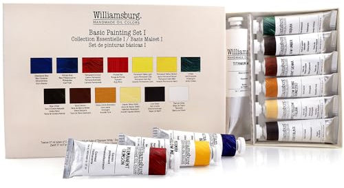 Williamsburg Artist Oil Colors, Basic Painting Set I, 13 Colors