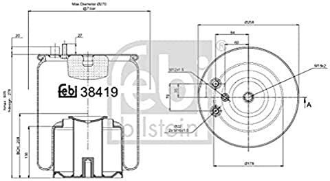 febi bilstein 38419 Luftfederbalg mit Stahlkolben, 1 Stück