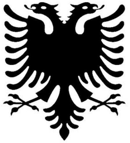 2X Auto Aufkleber Car Sticker Adler Albanien Albania Car Sticker Shqipë (ca. 11x11 cm, Schwarz)