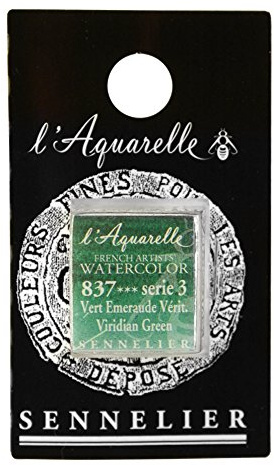 SENNELIER L'Aquarell French Watercolor Half Pan Replacement, Viridian