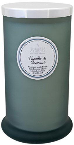 Shearer Candles Vanille und Kokos Duft hoch Säule Jar Kerze mit Deckel, grau