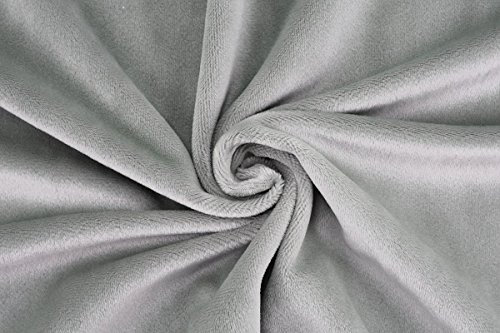kullaloo Microfaser-Plüsch Stoff Shorty als Meterware in vielen Farben - 1,5mm Florlänge, EN71-3 & EN 71-9 Zertifiziert (grau)