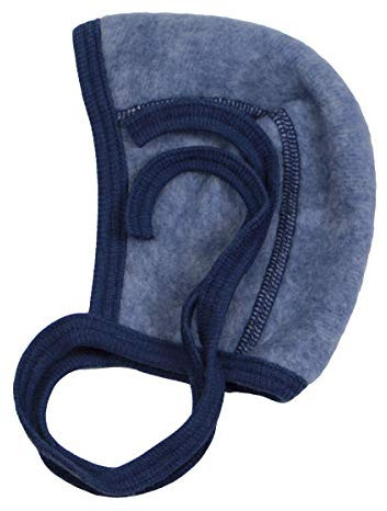 Cosilana Baby Fleece-Häubchen kbT Wolle Bio Baumwolle (Marine Melange, 74/80)
