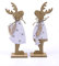 2er Set Deko-Figur aus Holz süßes Elch-Pärchen Junge Mädchen, weiß Natur, 22,5x30x6cm Weihnachts-Deko Weihnachten Hirsch Rentier