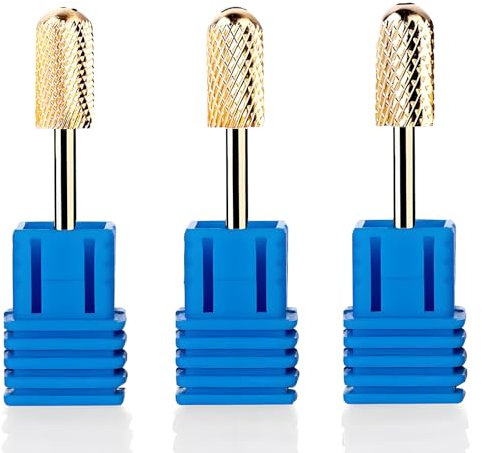 Safety Nail Drill Bit Set - Nail Drill Bits for Acrylic Nails Professional Nail Drill Bits Remove Gel Safety Bits Set Medium Fine Coarse Drill Bit 3/32 Inch (3Pcs Carbide Bit for Nail Drill)