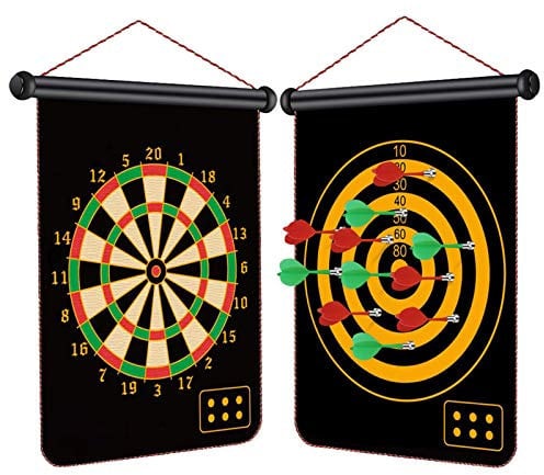 Magnetic Dart Board for Kids, 12pcs Magnetic Darts, 15 Double Sided Board Game Set, Safe Indoor Outdoor Family Game, Best Toy Gift for Teenager 5 6 7 8 9 10 11 12 13 14 15 Years Old Boys (15)