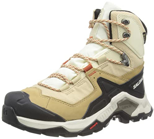 Salomon Quest Element Gore-Tex (wasserdicht) Damen Trekking- & Wanderschuhe, Beige (Safari/Vanilla Ice/Mec Orange), 38 2/3 EU