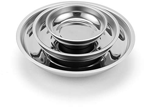 Mayouko 3-Piece Round Magnetic Trays Set, 3 4 6, Trays Tool Holder for Screws and Tools