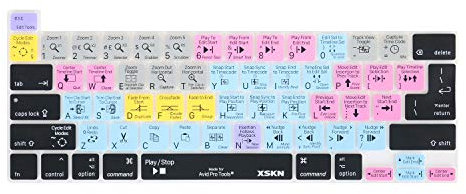XSKN Tastaturabdeckung aus Silikon für MacBook Pro 13,3 Zoll / 16 Zoll mit Touch-Bar und Touch-ID – A2251 A2289 A2338 M1 A2141 (US EU Common Version, Avid Pro Tools)