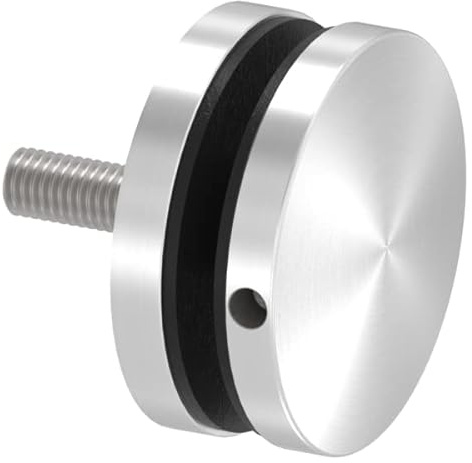 FeNau - Glas-Punkthalter Ø 62 mm, für Glas-Bohrung: min. 19 mm, Material: V2A, Anschluss: flach, Klemmbereich: 6,0-21,52 mm, inkl. Gummi - für Innen & Außen