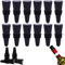 ZOCONE Lot de 12 bouchons en silicone pour bouteille de vin avec fond en acier inoxydable, réutilisables, pour stocker la bière champagne (noir)