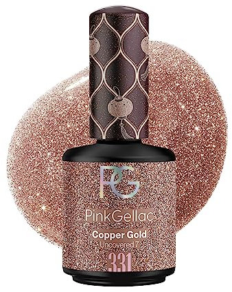 Pink Gellac UV Gel Nagellack - 331 Copper Gold 15 ml - Lang Anhaltend Shellac Nagellack Gold - Gel UV für 14 Tage Nägel in Salonqualität - Made in Holland