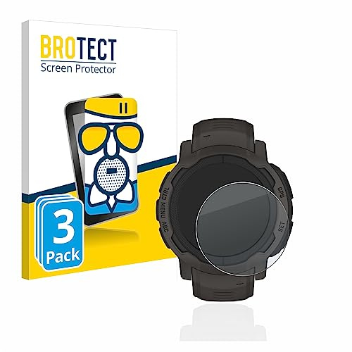 BROTECT Entspiegelungs Schutzglas für Garmin Instinct 2/2 Solar (3 Stück) Schutzfolie Panzer Folie Glas Matt [Extrem Kratzfest 9H, Anti-Reflex]