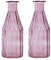 Glasflasche Shoot, Glas Vase (2er Set) - kleine Vasen, Tischdekoration, Glasvase, Blumenvase, Flaschenvase, Landhaus (Lila)