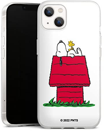 Silikon Hülle kompatibel mit Apple iPhone 13 Case transparent Handyhülle Snoopy Offizielles Lizenzprodukt Peanuts