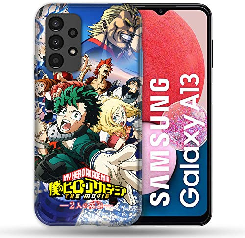 Cokitec Schutzhülle für Samsung Galaxy A13 / A04S, Manga My Hero Academia, TPU-Material, Stoßfest, Blau, Rot, Weiß