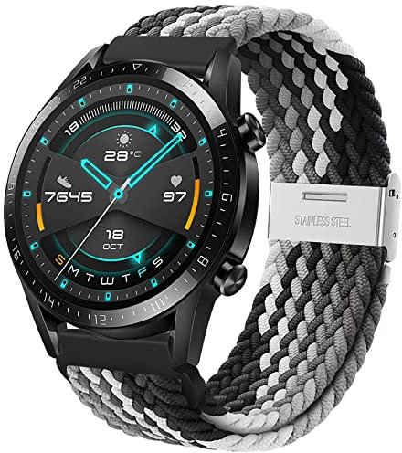 Passendes Armband für Huawei Watch GT: 22mm Elastisches Nylon-Gewebe Band für GT4/GT5/GT3/GT2 und weitere - Sport/Classic/Aktiv/Running/Gev bestelakoL6mm-Band