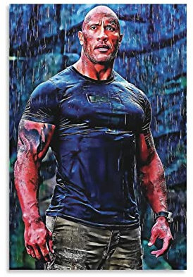 Shenywell Bilder Wohnzimmer Modern Dwayne Johnson Poster, dekoratives Gemälde,Wohnzimmer, Poster, Schlafzimmer, Gemälde 30x40cm Kein Rahmen
