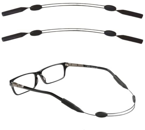 Cinturino per Occhiali, 2 Pezzi Cordino per occhiali regolabile, laccio occhiali da sole sportivi universali, laccetto occhiali in silicone uomo donna bambini, viene fornito con gancio per l'orecchio