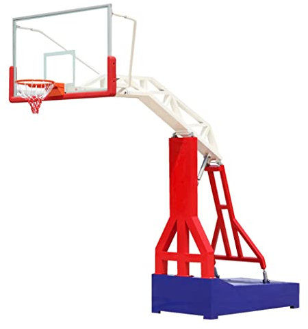 Basketball Stand Outdoor Basketball Hoop Adult Home Youth Training Standard Blue Frame, Hydraulic One-arm Basketball Hoop, 1.8x1.05m (Size : 1.8x1.05m/5.9x3.44ft)