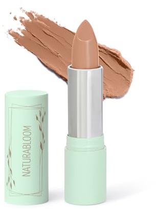 NATURABLOOM Hydrating Vegan Lipstick (Macadamia) - Natural Nude Lipstick | 90% Natural, Long-Lasting, Highly-Pigmented, Moisturising, With Natural Oils, Vitamin E and D, Cream Finish Lip Color