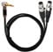 HTGuoji 3.5mm to Dual Mini XLR Cable, Dual Mini 3Pin XLR Female to 3.5mm 1/8 TRS Male Plug Y Audio Cable For Camera SLR camera microphone (50cm/1.6FT)