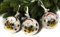 Lisbeth Dahl 3er Set Christbaumkugeln Schneemann, Perlmutt Weiß Rot Gold Baumkugeln aus Glas