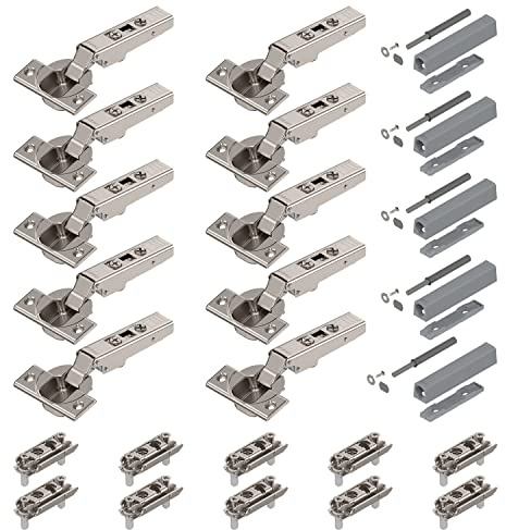 siwitec Blum CLIP top 110° Scharnier Anschrauben TIP-ON vernickelt Eck 10er | CLIP-Mechanismus für werkzeuglose Montage, stufenlose 3-dimensionale Fronteinstellung