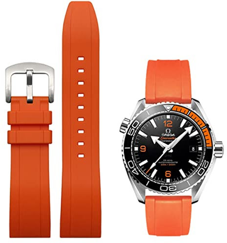 Niziruoup Uhrenarmband Fluorkautschuk 21mm Armband mit Schnellverschluss, Weiche Langlebig Universal FKM Gummi Uhrenarmbänder Ersatzarmbänder für Herren und Damen, für Uhr, Gummi, Orange