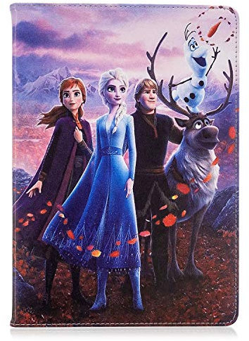 QAOMECABNH Schutzhülle für iPad Air 10.2, Cartoon-Design, niedlich, für die Eiskönigin Elsa Anna, Gel, Ganzkörper-Klappständer, Leder-Schutzhülle für iPad 10.2 / Air 3 / Pro 10.5 für Teenager Mädchen