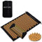 Akumata Akupressurmatte mit Kissen | Regulär Größe Akupressur Matte für unteren Rücken und Nackenschmerzen | Tiefenentspannung Massage Matte - Schwarz & Gold