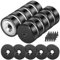 Wukong 10 Pieces Black Magnets 20 X 7 mm Force 22 Lbs, Strong Magnet with Countersunk Hole and Steel Capsule, Tiny Magnets with 10 Mounting Screws for Whiteboards Refrigerator Kitchen Workplace
