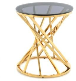JYMTOM Table Basse Salon Cadre en Métal,Table d'appoint Plateau en Verre Trempé,Table Basse Couleur Argenté pour Salle de Séjour et Salon (Doré)