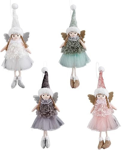 Wooauto Weihnachtsdeko Christbaumschmuck Engel,Weihnachtsengel Puppen Ornamente Dekoration Engel Ornamente Weihnachtsbaum Dekoration Weihnachts Dekorationen Weihnachten Baumschmuck Hängende Puppen