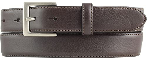 BELTINGER Hochwertiger Gürtel aus Vollrindleder 3,0 cm | Bombierter Ledergürtel Herren 30mm | Herren-Gürtel made in Italy | Braun 110cm